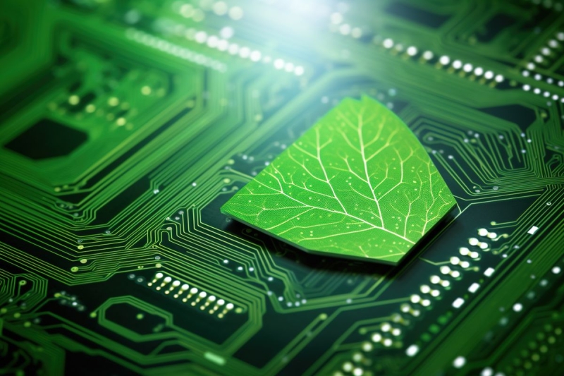 Een duurzame chip van Aronto, gebruikt in de ITAD-dienst voor het veilig en verantwoord afvoeren en registreren van afgedankte IT-apparatuur.